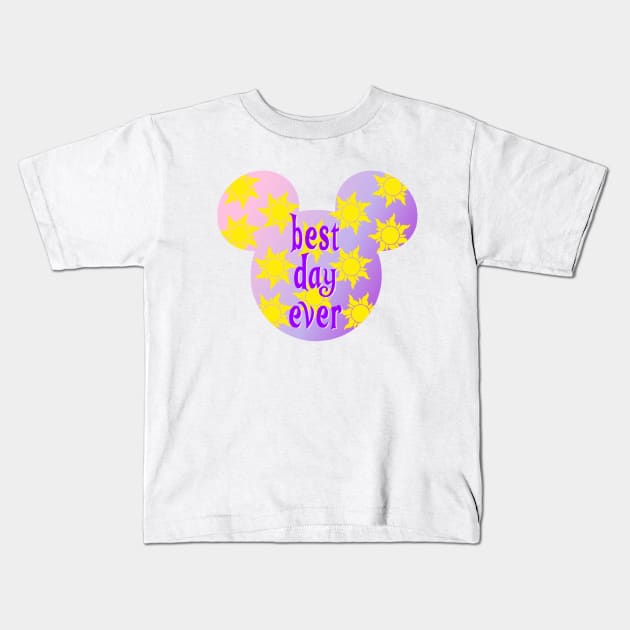 Tangled Best Day Ever Kids T-Shirt by lolsammy910